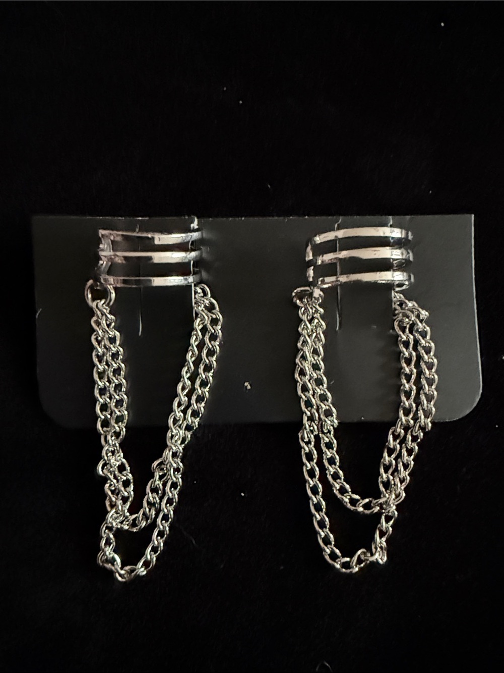 New 1.5” Women’s Silver Multi-Chain Ear Cuffs